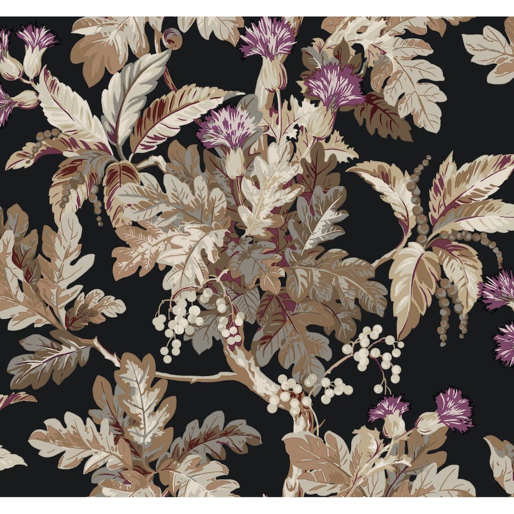 Ronald Redding Briarwood Black Wallpaper