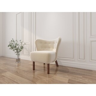Modern Accent Chair with Solid Wood Legs - Bed Bath & Beyond - 36233906