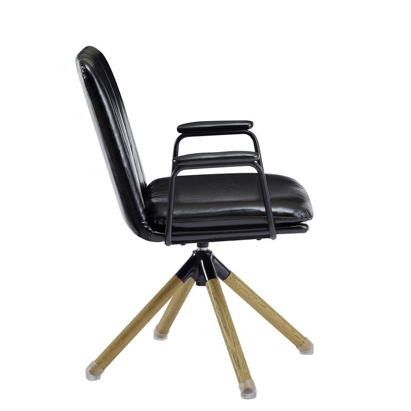 Art Leon Faux Leather Swivel Accent Arm Chair