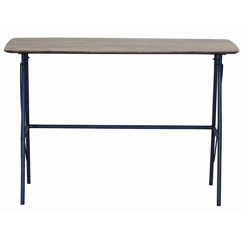 44" Brown and Black Solid Wood Writing Desk