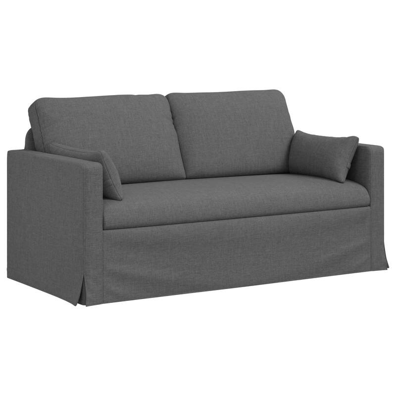vidaXL Sofa 2 pcs Dark Grey in Fabric
