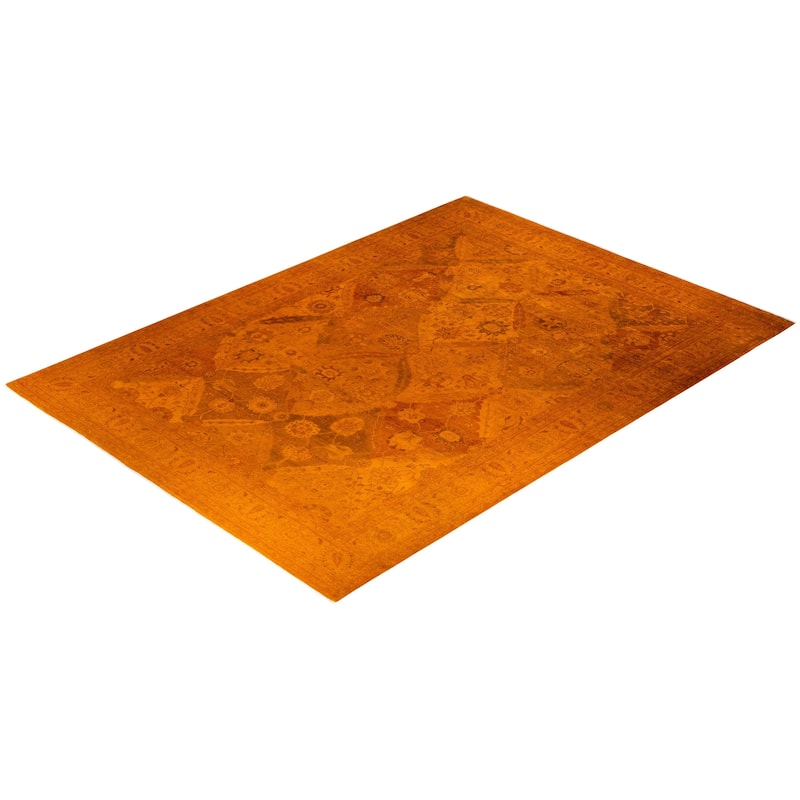 Fine Vibrance, One-of-a-Kind Hand-Knotted Area Rug - Orange, 10' 2" x 13' 10" - 10' 2" x 13' 10"