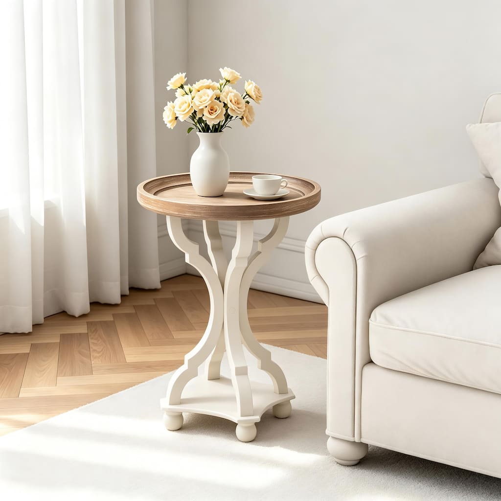 COZAYH Rustic Farmhouse Cottagecore Accent End Table