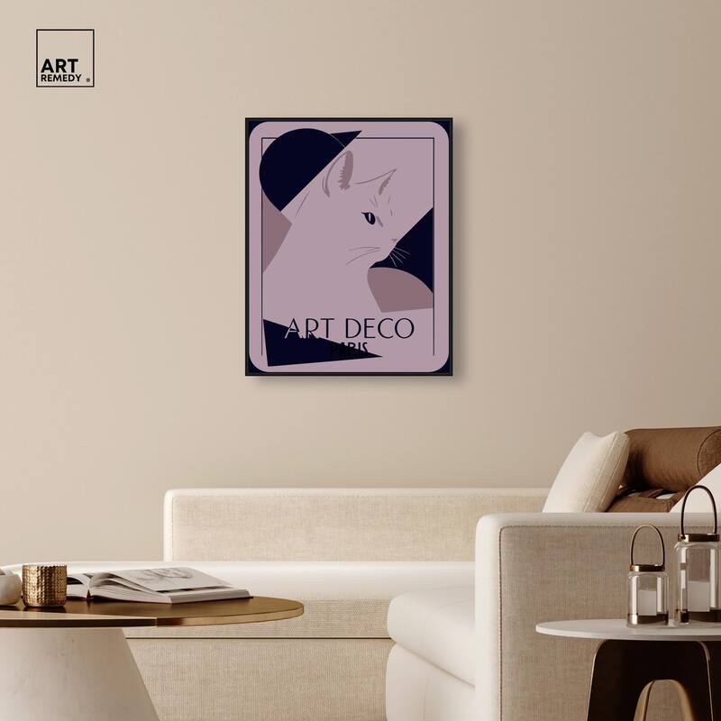 Cat Deco Canvas by Art Remedy