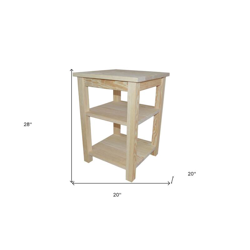 HomeRoots 28" Natural Solid Wood Nightstand