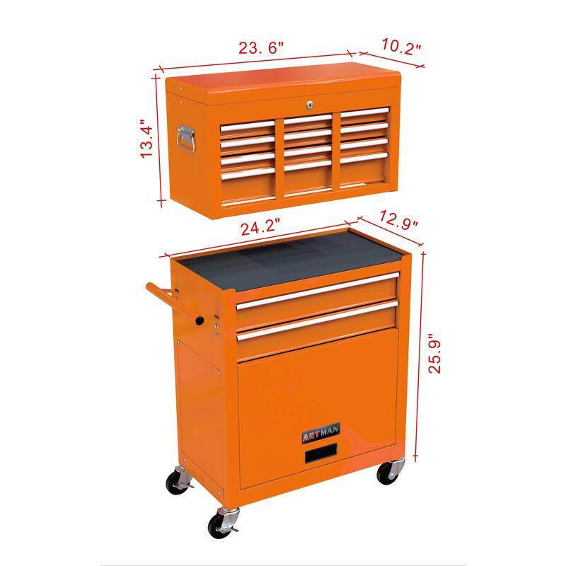 High Capacity Rolling Tool Chest with Wheels and Drawers,