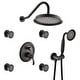 preview thumbnail 2 of 21, Vanityfair Antique Shower Sets, Complete Wall Mounted 9 inch Rain Head with Handheld Shower and Body Jets Matte Black