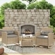 preview thumbnail 41 of 43, Corvus Fatih 3-piece Outdoor Wicker Rocking Chat Set with Cushions