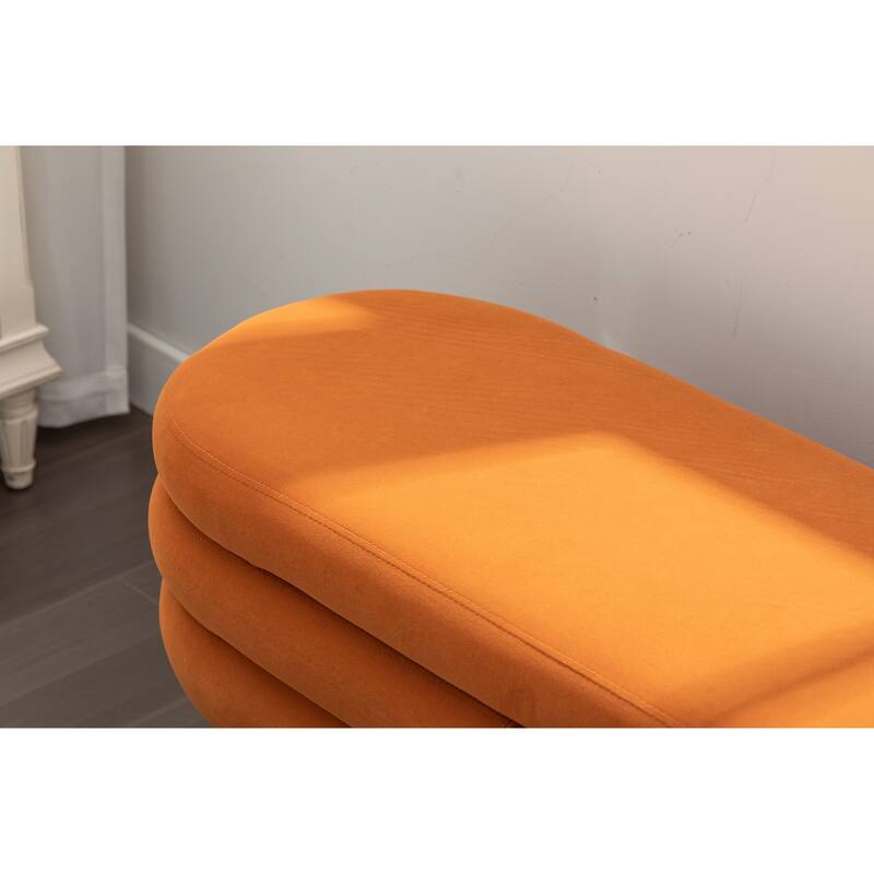 Upholstered Storage Bench with Wooden Legs