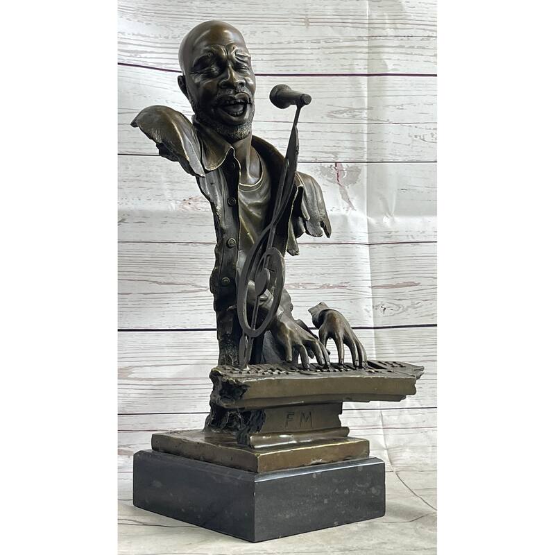 Isaac Hayes Bronze Sculpture African American Black Art Musician Pianist Keyboard