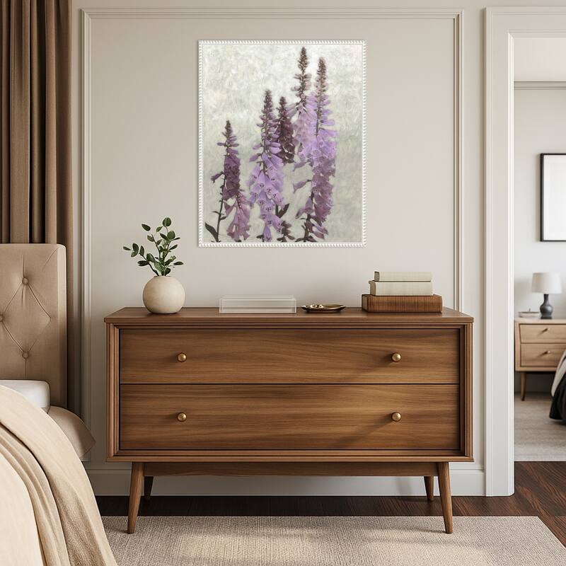 Cloudy Foxgloves No. 1 by Chariklia Zarris Framed Canvas Wall Art Print