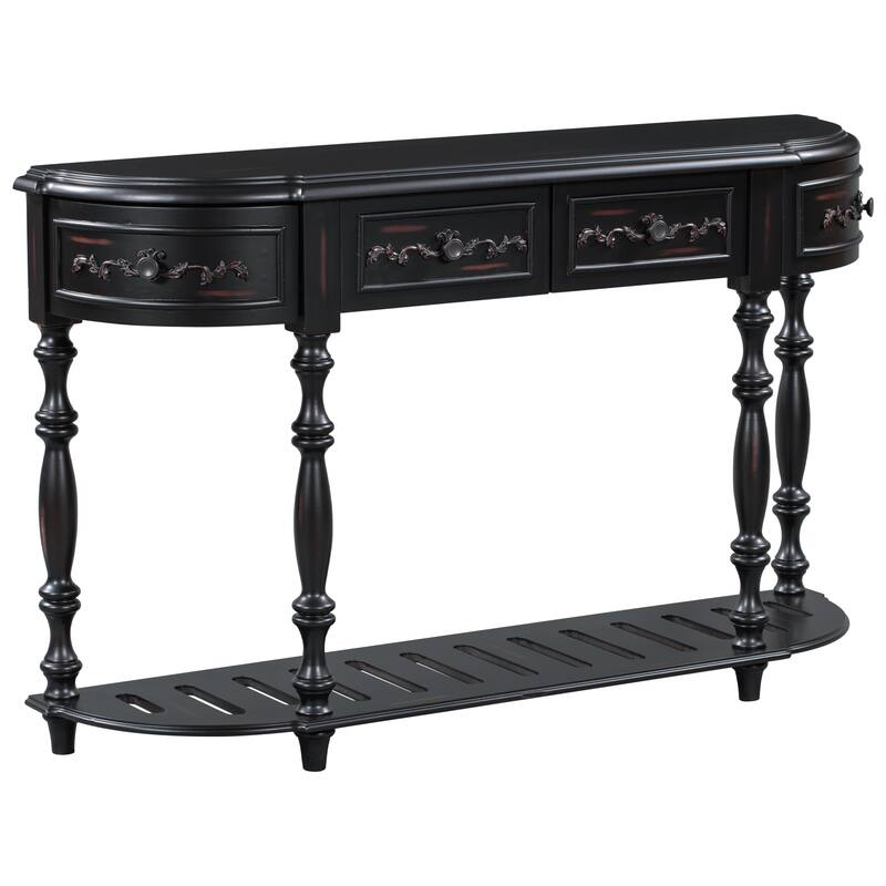 Modern Console Table with 4 Drawers and 1 Shelf