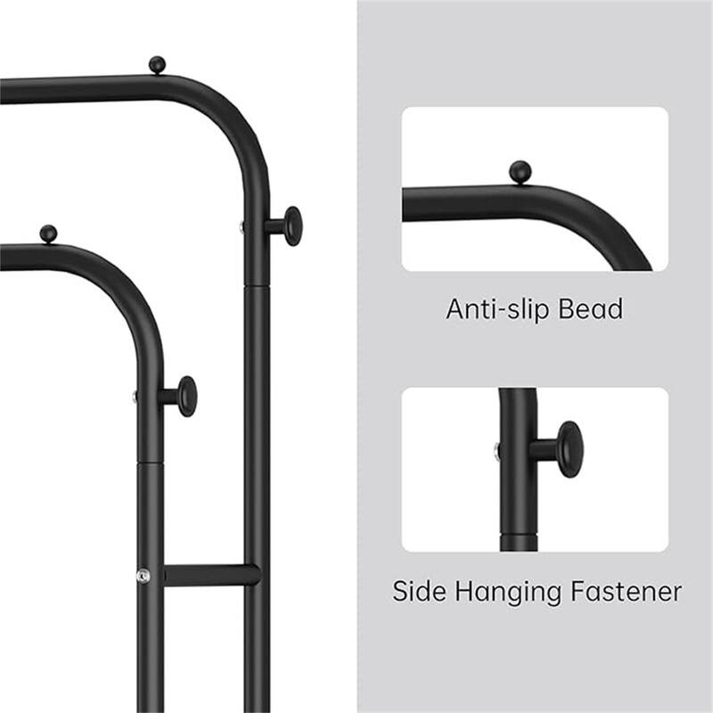 Double Rods Portable Garment Rack for Hanging clothes, 49.4x64.5 Inch - 47.24"D x 13.19"W x 64.96"H