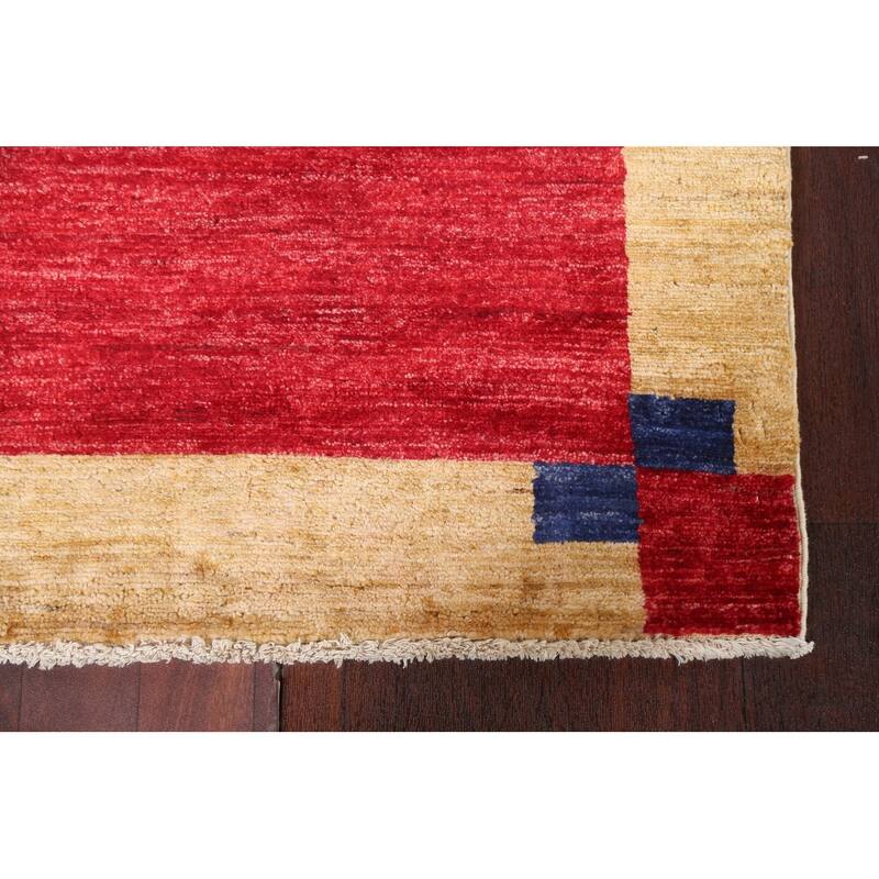 Oriental Gabbeh Kashkoli Wool Runner Rug Hand-knotted Hallway Carpet - 2'8" x 9'11"