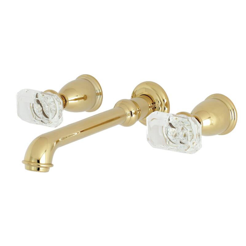 Kingston Brass Krystal Onyx 1.2 GPM Wall Mounted Bathroom Faucet with - Polished Brass