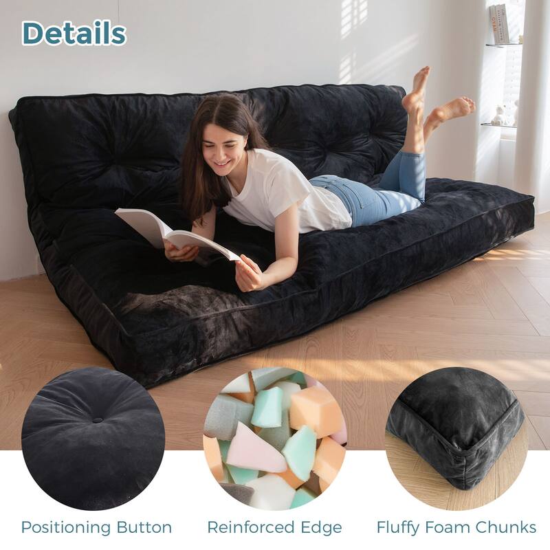 6-inch Thick Velvet Futon Mattress, Full Size