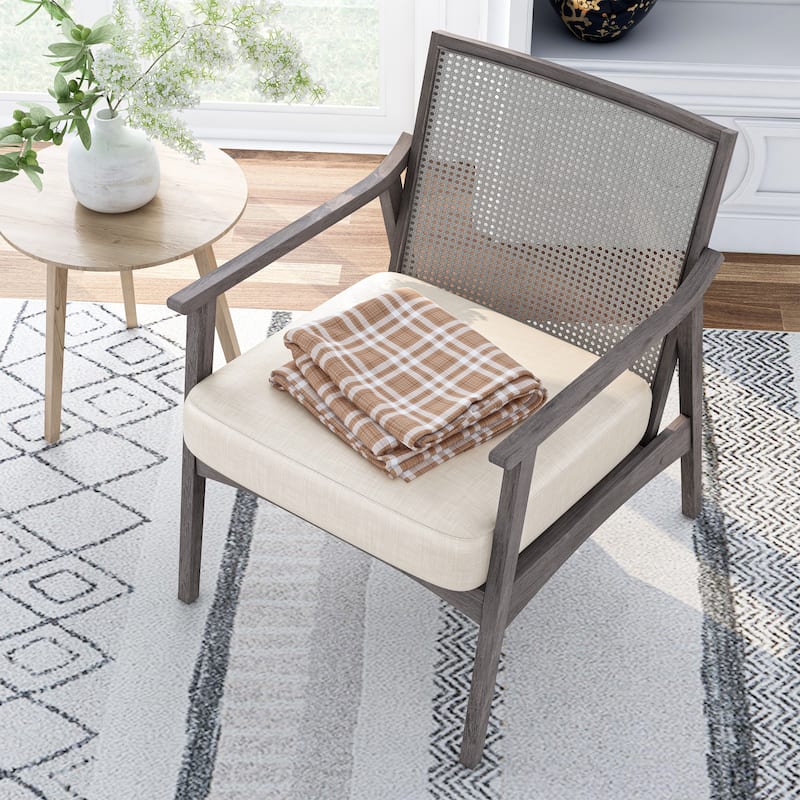 Vancia Contemporary Linen Upholstered Accent Chair by Furniture of America