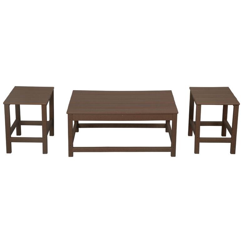 Laguna Hdpe All Weather Outdoor Patio Coffee And Side Tables (3-Piece Set)