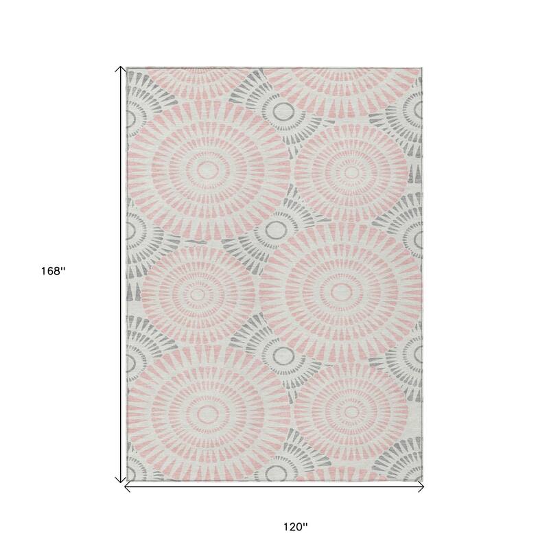 HomeRoots Geometric Transitional Rectangle Outdoor Rug