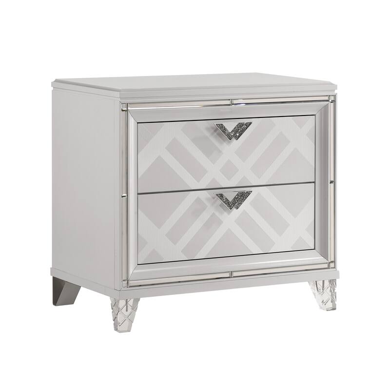 Furniture of America Bel Air Glam Wood 6-Piece Platform Bedroom Set with USB Port
