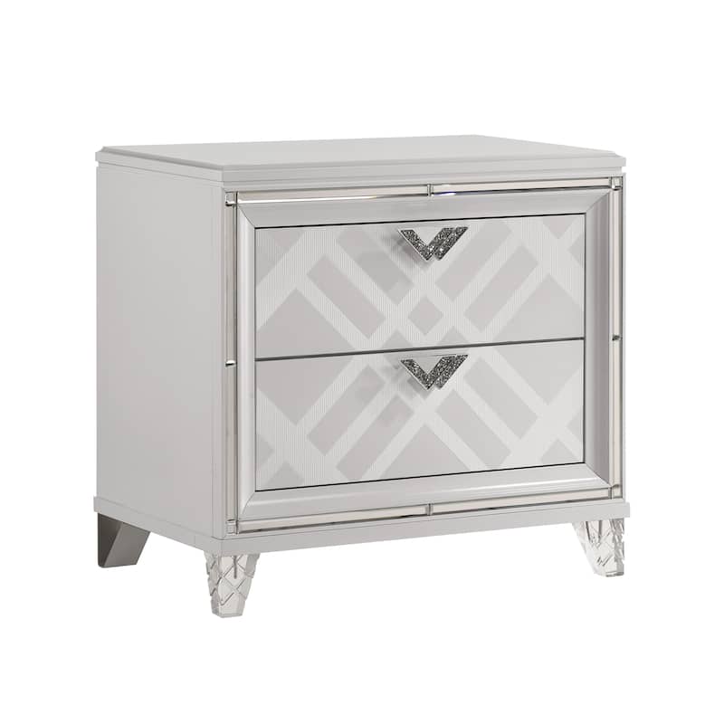 Furniture of America Bel Air Glam Wood 6-Piece Platform Bedroom Set with USB Port