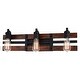 preview thumbnail 8 of 9, Carrington 3-Light 23.75 in. W Matte Black and Deep Walnut Wooden Bare Bulb Bathroom Vanity Lighting Fixture, Reversible Wall Lt