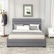 preview thumbnail 17 of 30, Modern and Timeless Queen Upholstered Platform Bed with Twin Size Trundle and Two Drawers,Sturdy Frame