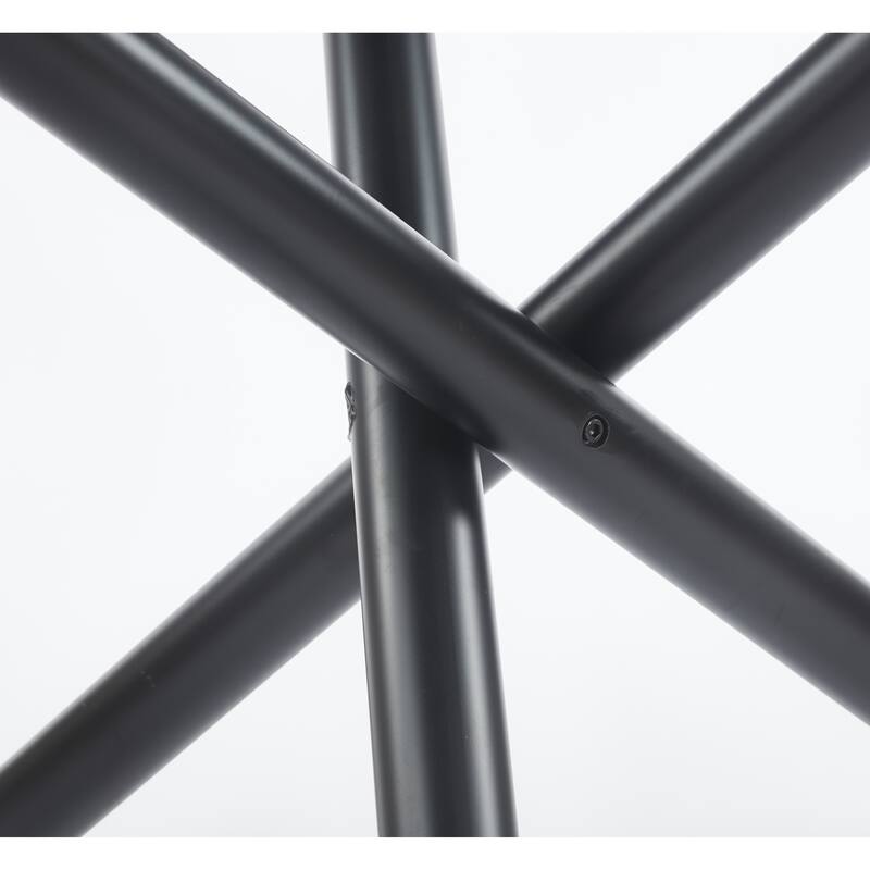 Dining Table with Metal Leg and Glass, Modern Space Saving Kitchen Table for Living Room