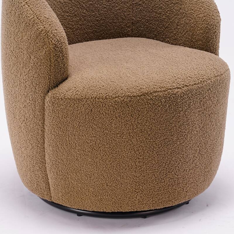 Teddy Fabric Swivel Accent Armchair Barrel Chair