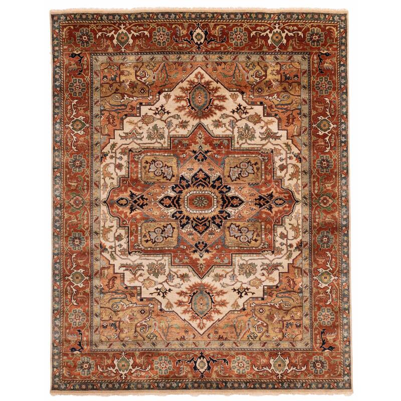 ECARPETGALLERY Hand-knotted Jules Sultane Ivory Wool Rug - 7'11 x 9'11