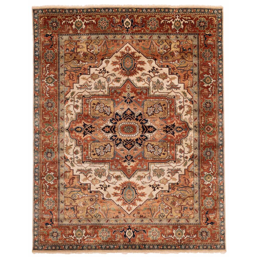 ECARPETGALLERY Hand-knotted Jules Sultane Ivory Wool Rug - 7'11 x 9'11