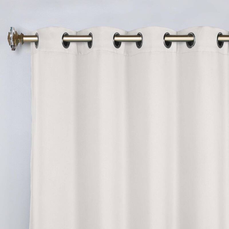 Superior Solid Machine Washable Room Darkening Grommet Curtains, Set of 2