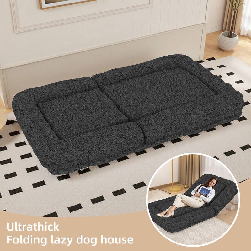 Folding Sofa Chair with 5 Adjustable Positions Plush Floor Lounge Chair for Gaming, Meditation, and Relaxation