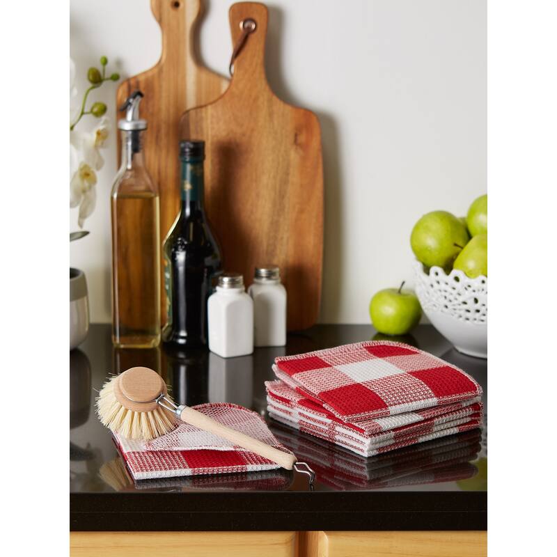 DII Black Buffalo Check Scrubber Dishcloth Set of 6