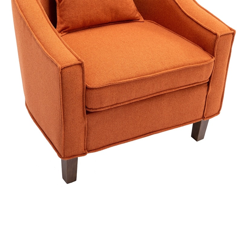SEYNAR Mid Century Modern Barrel Chair Upholstered Club Accent Chair with Ottoman