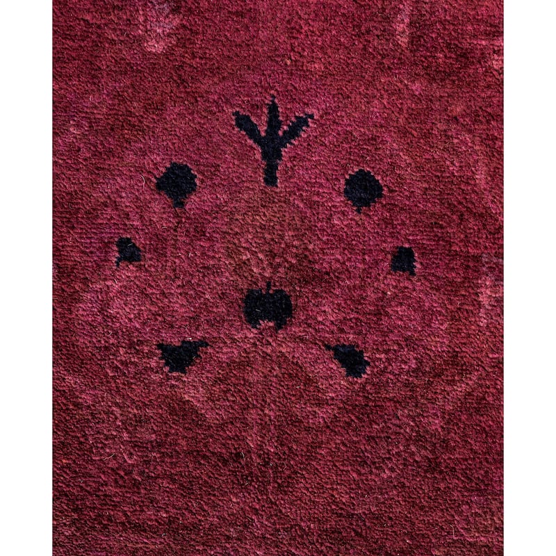 Overdyed One-of-a-Kind Hand-Knotted Area Rug - Red - 3' 0" x 12' 2"