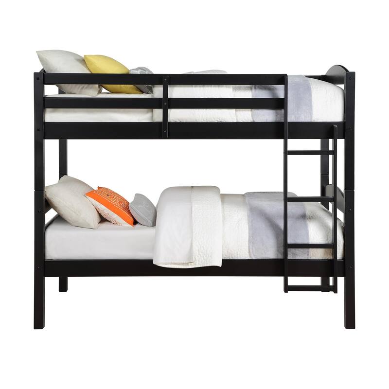 DHP Brady Solid Wood Twin-over-Twin Convertible Bunk Bed
