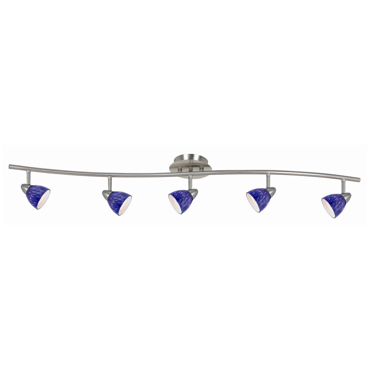 5 Light 120V Metal Track Light Fixture with Textured Shade, Silver and Blue  - 9 H x 7.9 W x 48.38 L Inches - Bed Bath \u0026 Beyond - 36040201, image size:1200x1200