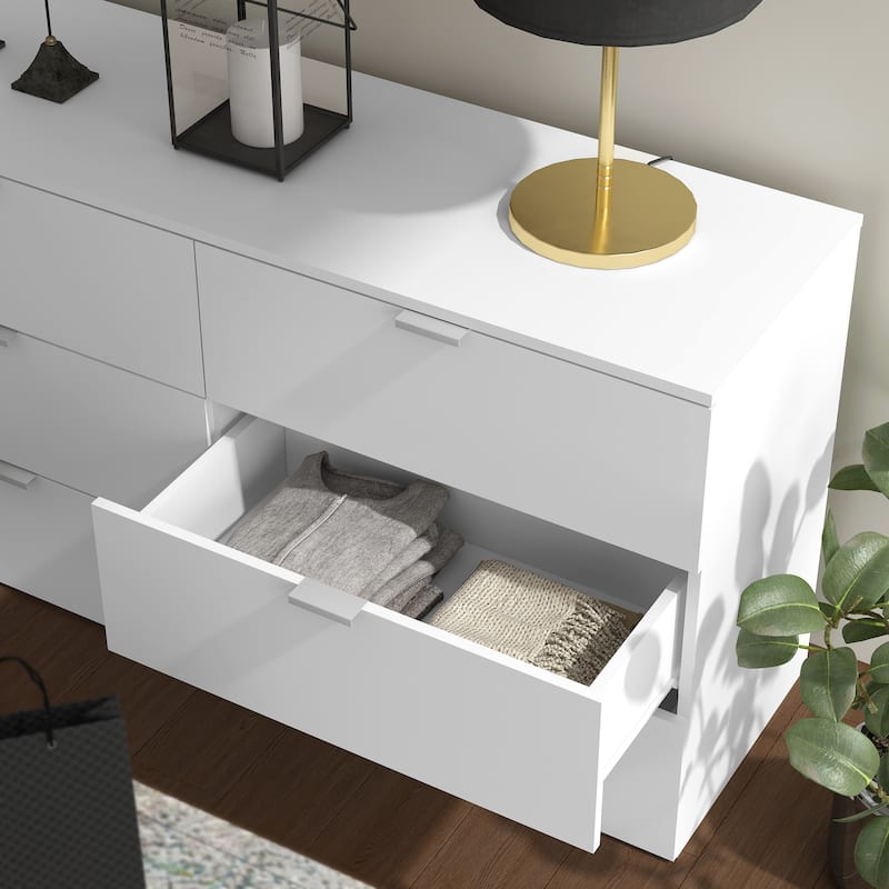 living essentials by hillsdale modern wood 6 drawer dresser Living Essentials by Hillsdale Delmar Wood 6 Drawer Dresser - Overstock