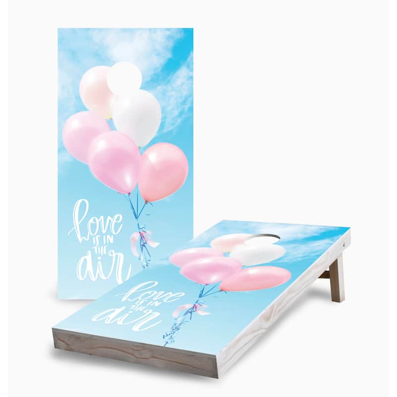 Love in the Air Wedding Corn Hole Board Set with Carry Case - 16 Years and Up