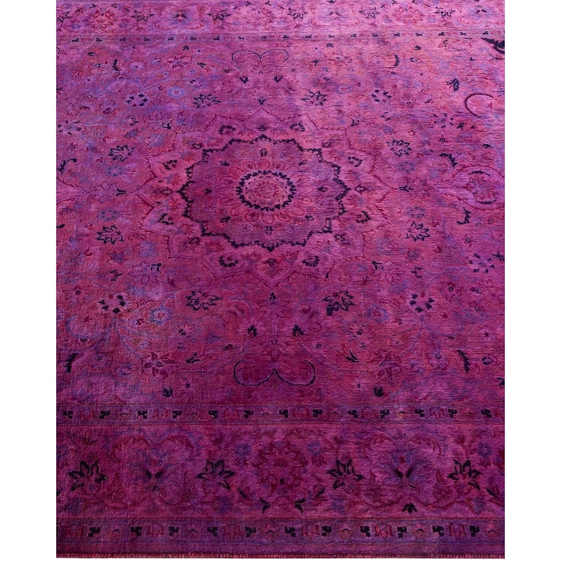 Overton Hand Knotted Wool Vintage Inspired Modern Contemporary Overdyed Pink Area Rug - 4' 2" x 6' 3"