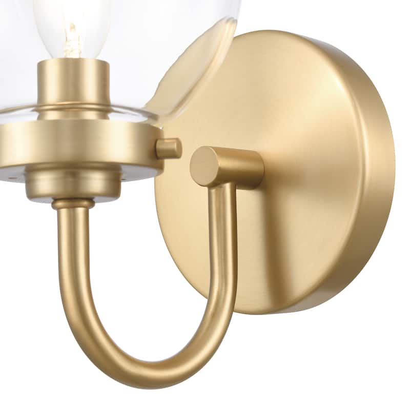 Elk Home Fairbanks Brushed Gold With Clear Shade 1 Light Sconce