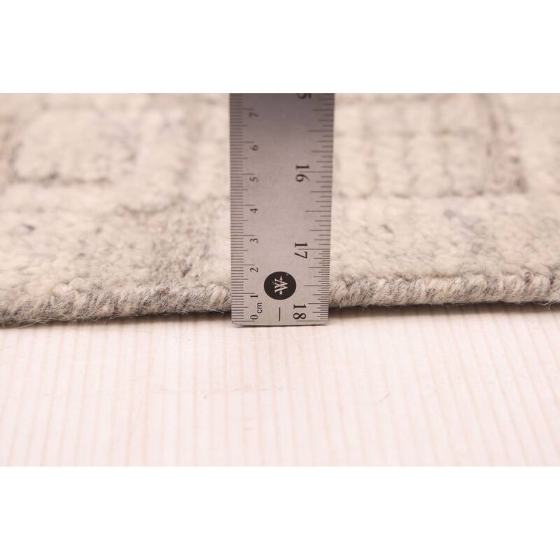 ECARPETGALLERY Hand-knotted Tangier Light Grey Wool Rug - 5'2 x 8'0