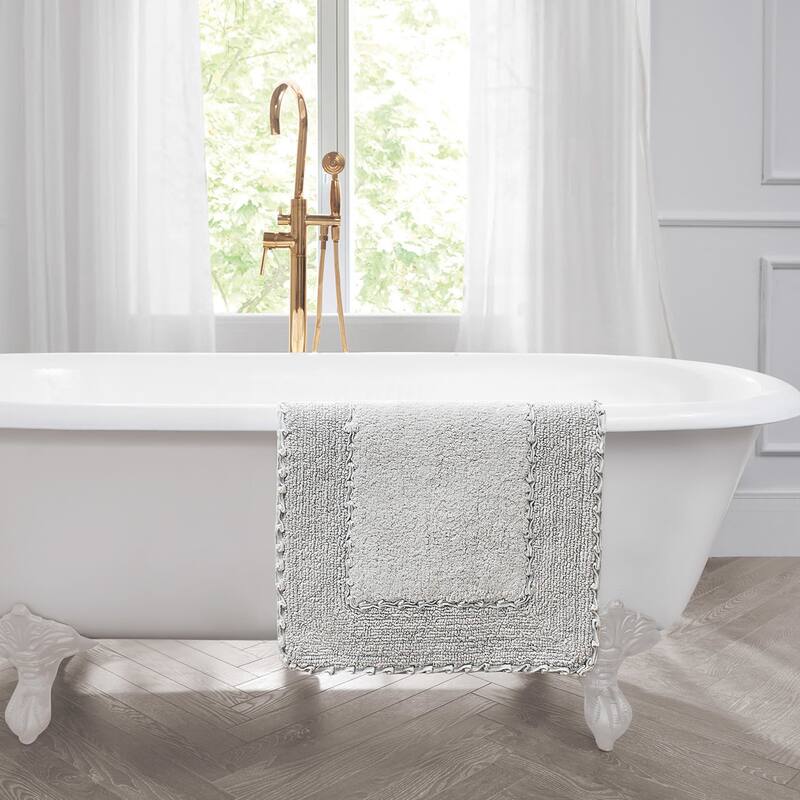 Laura Ashley Ruffle Border Pure Cotton Bath Rugs