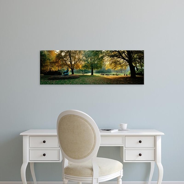 Easy Art Prints Panoramic Images's 'Trees in a formal garden, Le Jardin du Luxembourg, Paris, France' Canvas Art