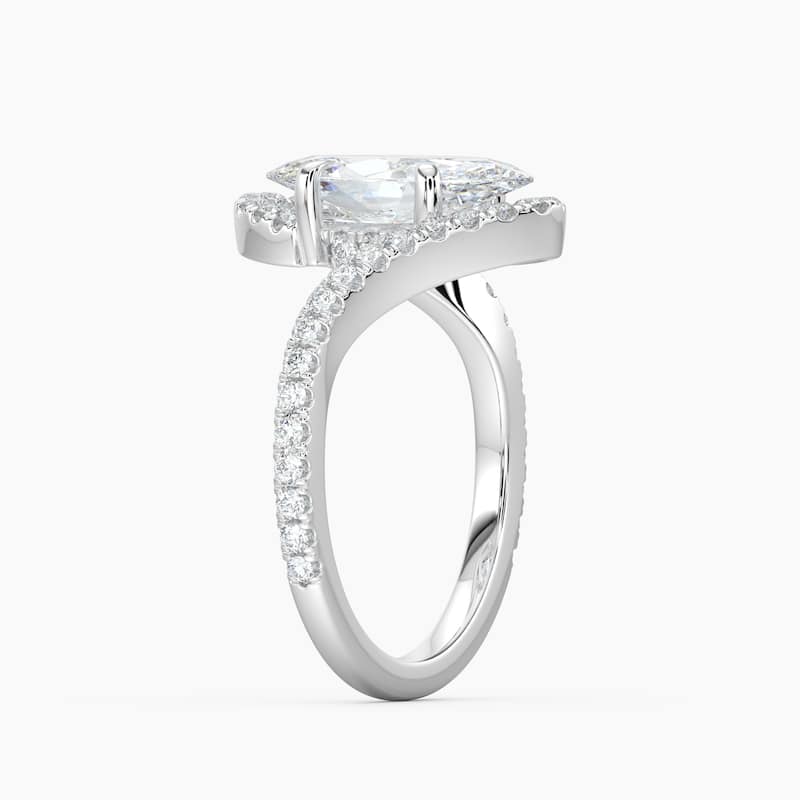 Auriya 14k Gold Marquise Lab Grown Diamond Bypass Engagement Ring 1.00 to 5.00 ct. tw. (F-G, VS)