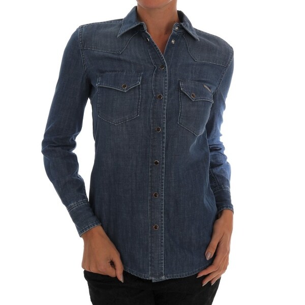 slim fit denim shirt womens
