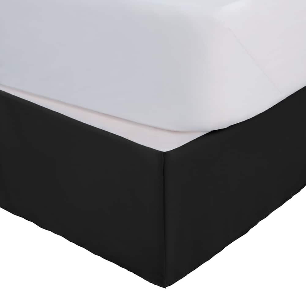 Inverted Pleat Microfiber Bedskirt 15 Inch Drop Hotel Style Easy Care
