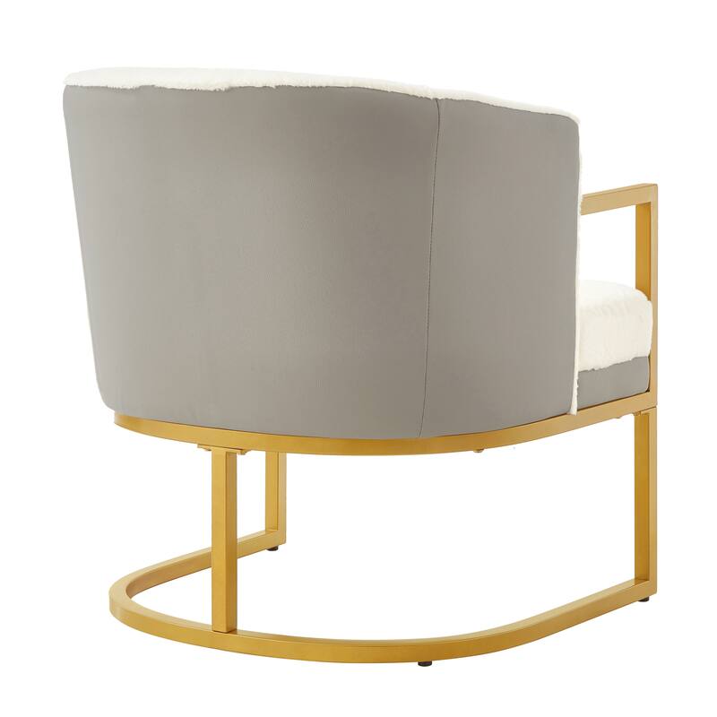 Christopher Knight Home - Modern Upholstered Accent Chair with Gold Metal Frame