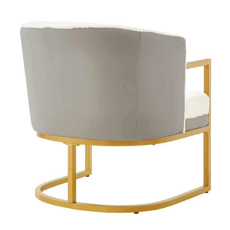 Modern Accent Chair Cozy Armchair Upholstered Reading Chair with Gold Metal Frame Living Room, Bedroom, or Office